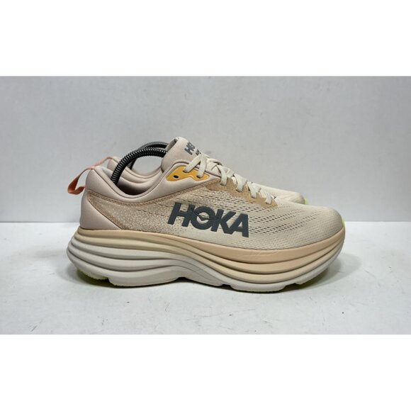 Hoka One One Bondi 8 Womens Size 9.5 Cream Vanilla Running Shoe Sneaker 1127952 - Picture 1 of 9
